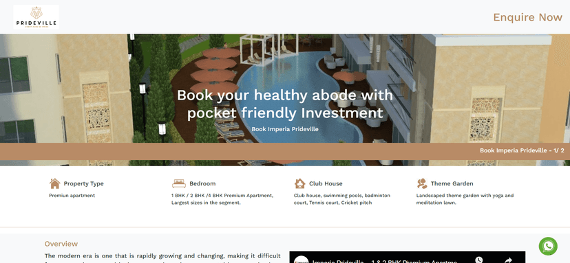 Imperia Landing Page screenshot