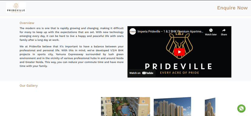 Imperia Landing Page screenshot